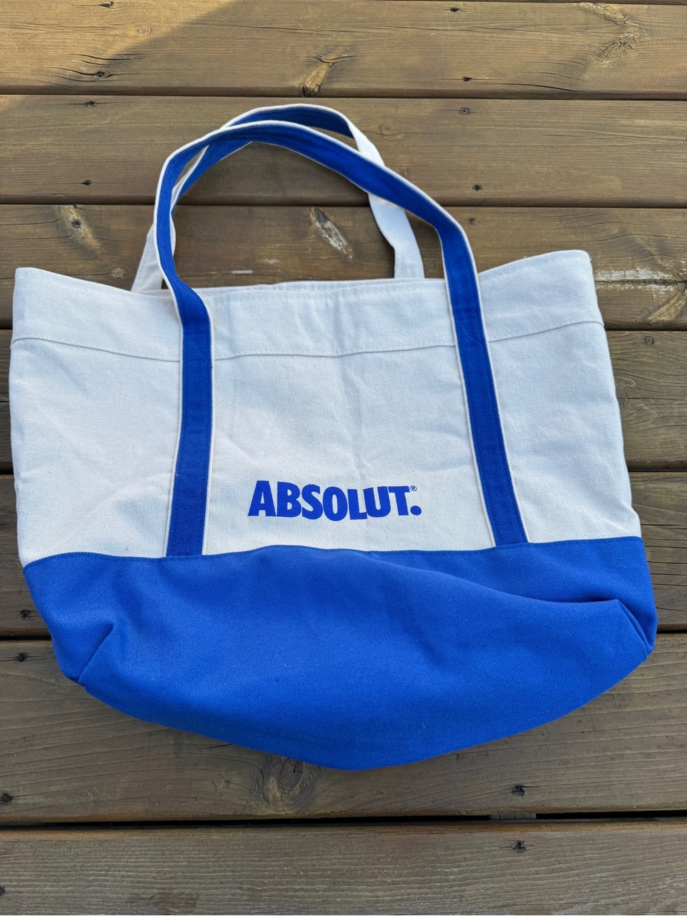 Absolutely Blue and White Canvas Tote Bag cotton.